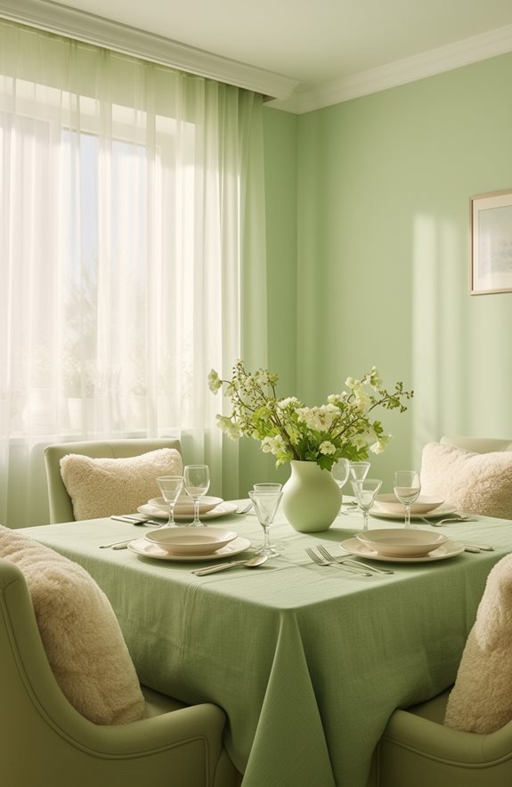 fresh soft green linens