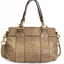 GUCCI Vintage Fur 2WAY Bag Beige Leather Used