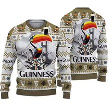 Guinness Toucan Beer Christmas Sweater Fun Holiday Jumper Drink Gift