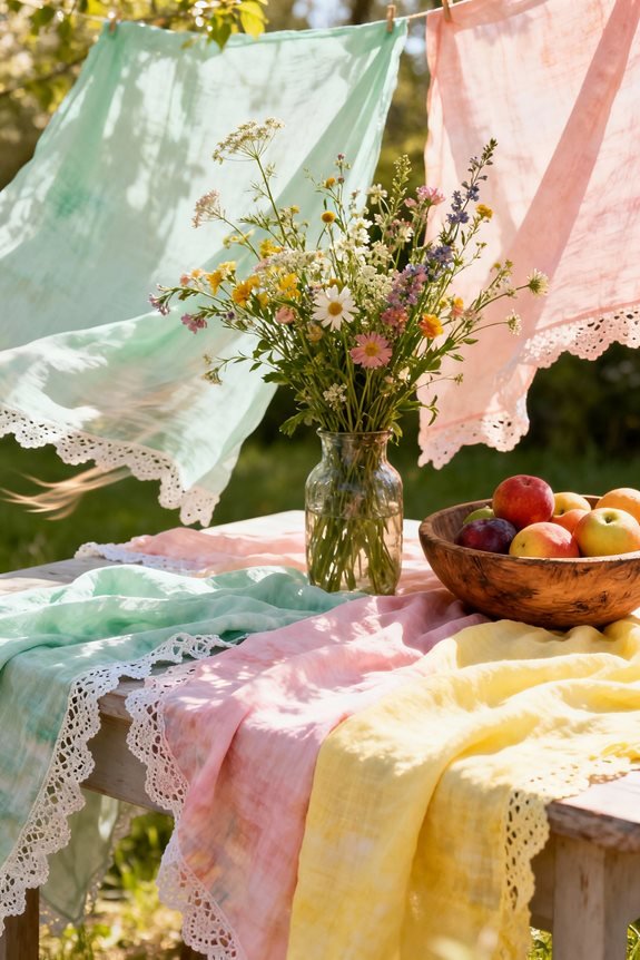 hand dyed vibrant table linens