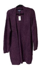 Lands' End Women's Open Front Cardigan, Mulberry, XS, S, M, L, & XL NWT Free S&H