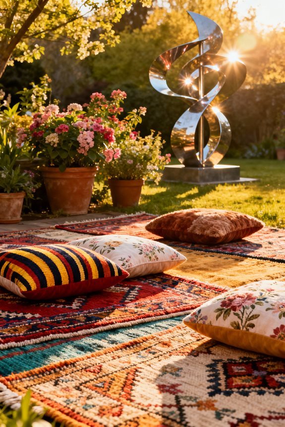 layered outdoor decor elements