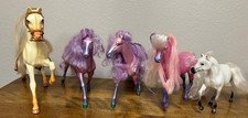 Lot of 5 Barbie style horses manes need a good brushing + 1 not pictured