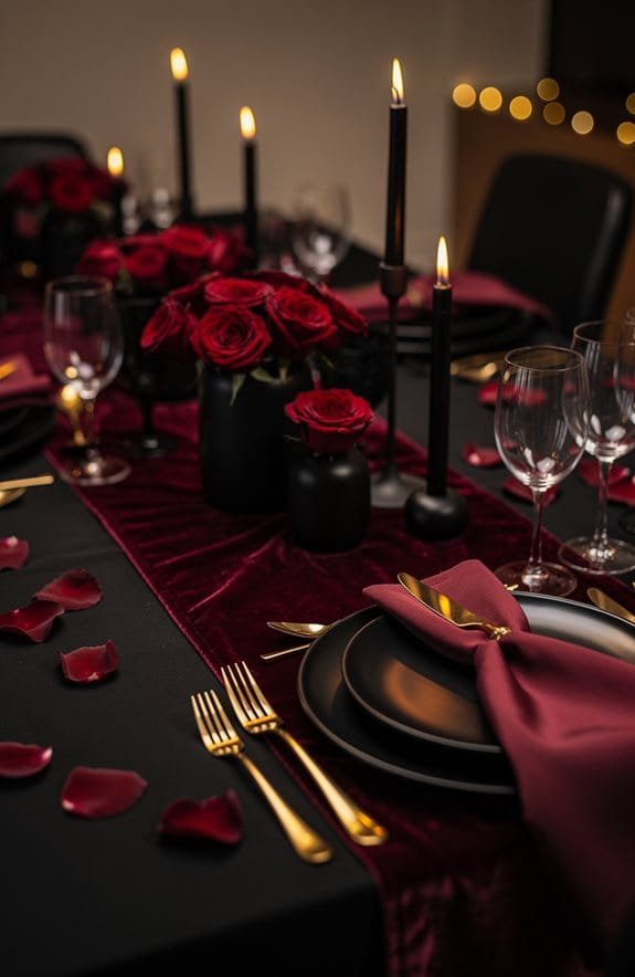 moody burgundy and black