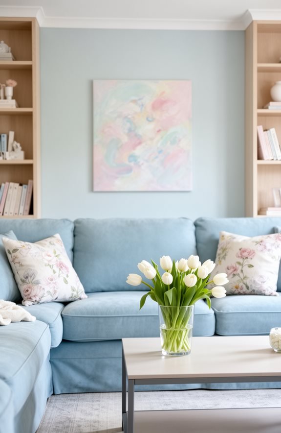 pastel blue living room harmony