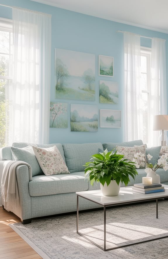 pastel blue nature decor