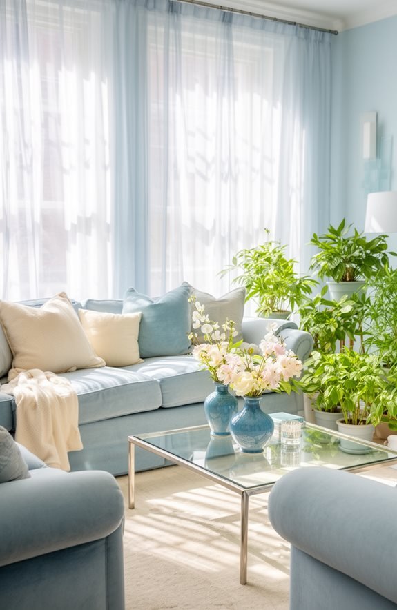 pastel blue serene ambiance