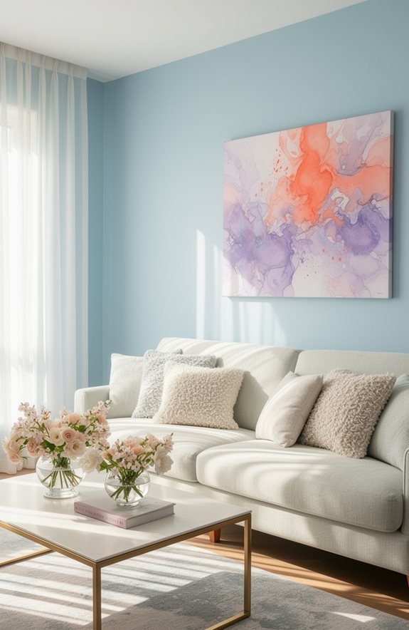 pastel blue wall decor