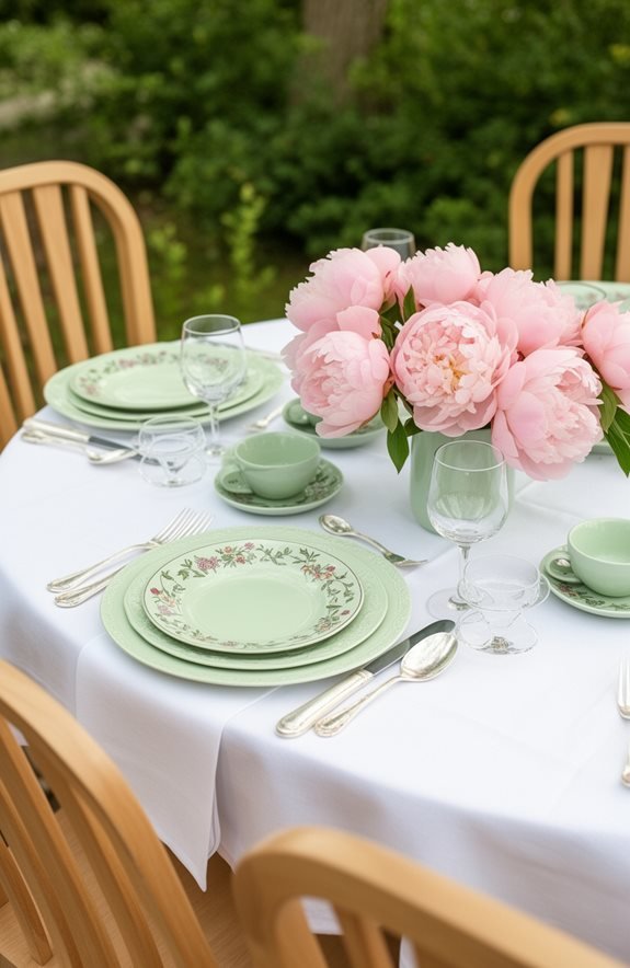 pastel green dining transformation