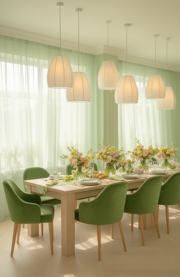 pastel green lighting ambiance