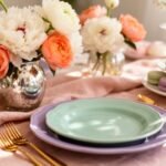 pastel spring table decor