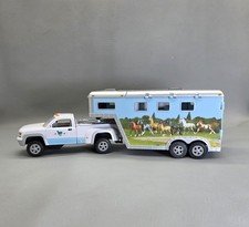 Retired Breyer Truck and Horse Trailer Set #5349 White & Blue Stablemates