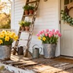 rustic spring porch decor