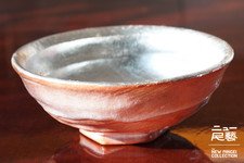 Silver Leafed Shoraku Sasaki Raku Shimadai Chawan Matcha Bowl Japan