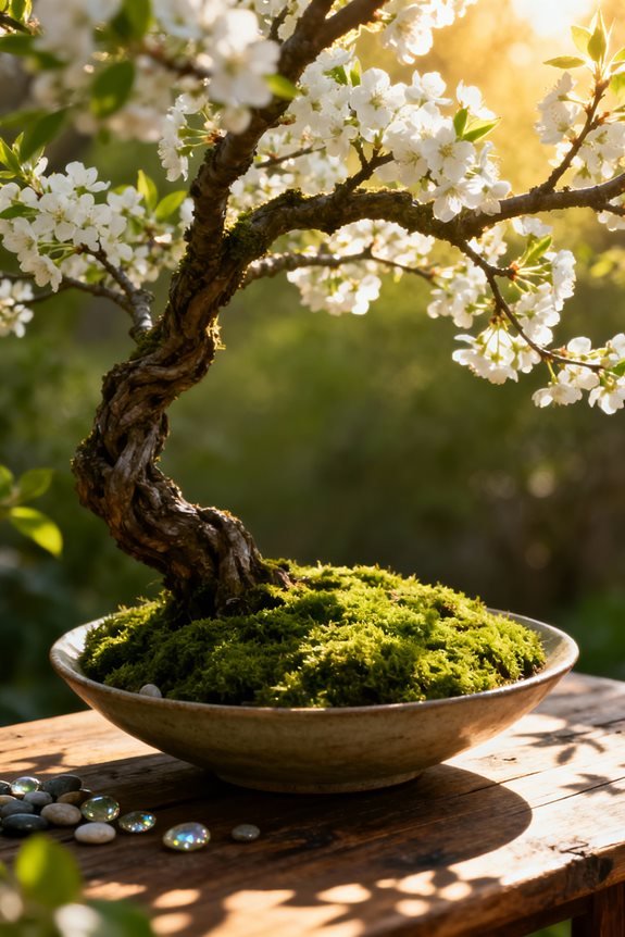 spring centerpiece with moss