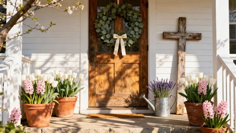 spring christian porch decor