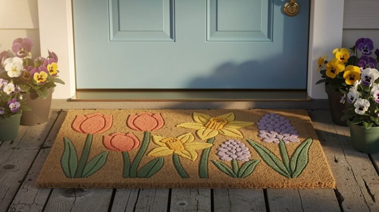 spring floral doormats welcome