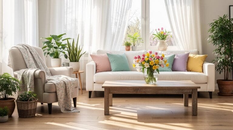 spring inspired living room decor