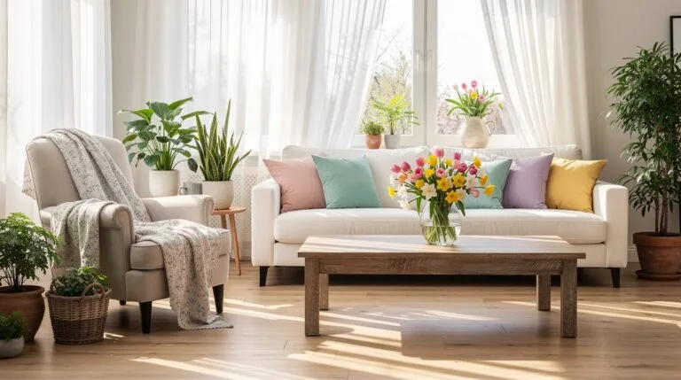 spring inspired living room decor