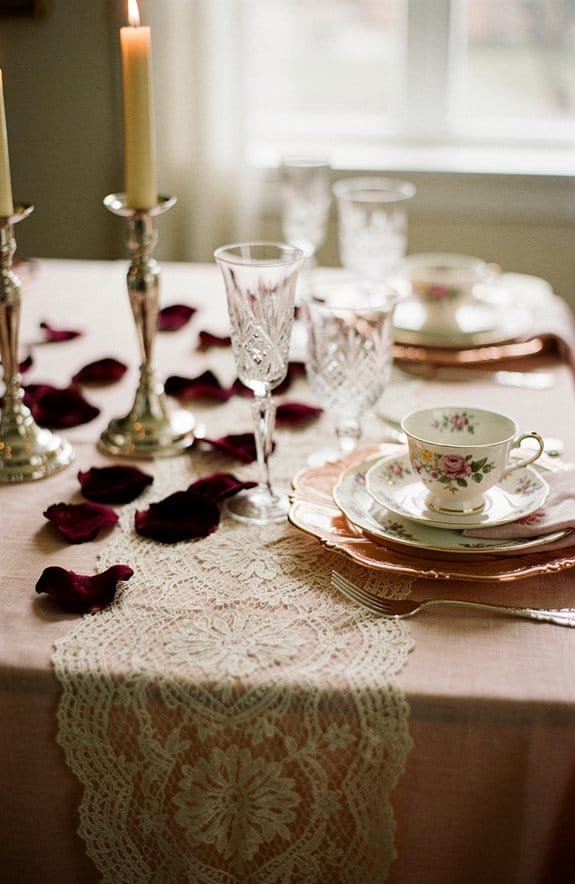 timeless vintage valentine tablescape