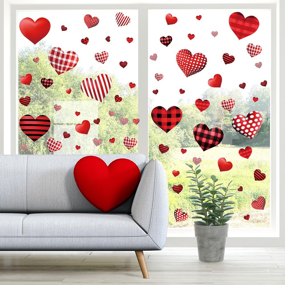 Valentine's Day Heart Window Clings - 9 Sheets