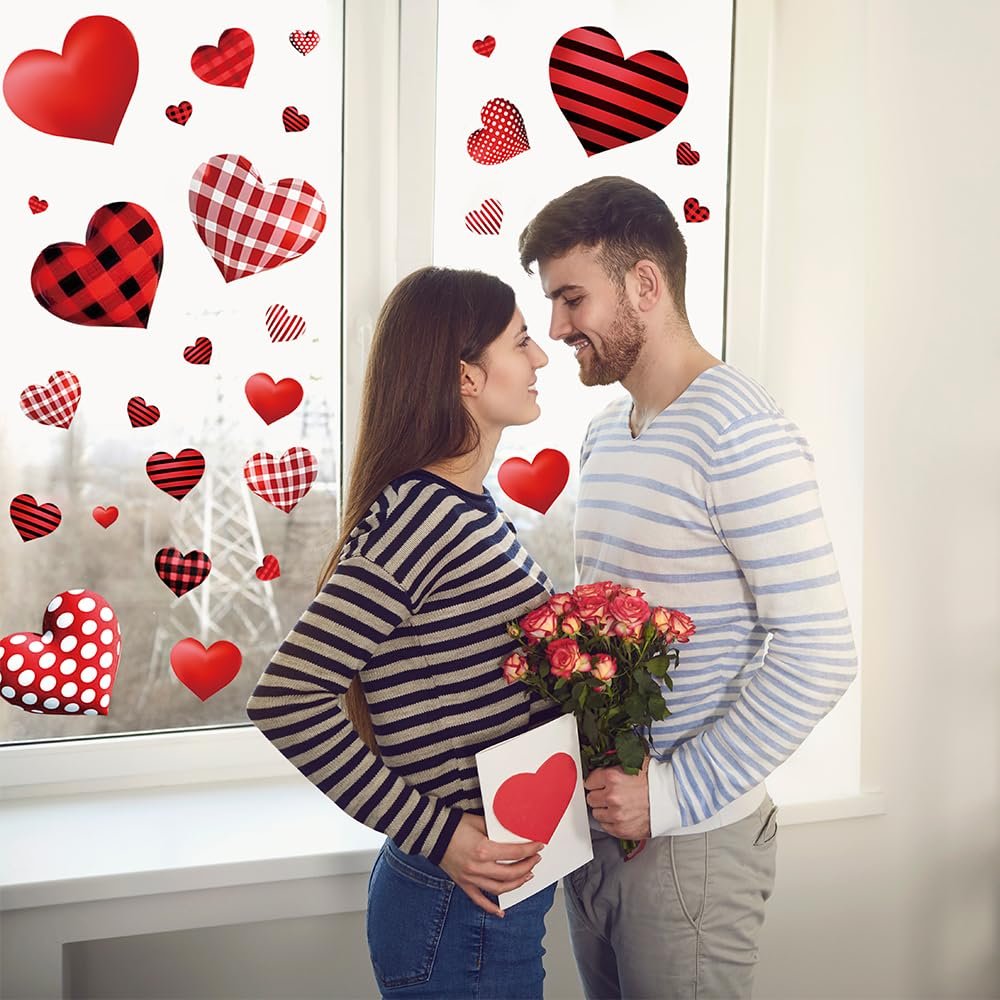 Valentine's Day Heart Window Clings - 9 Sheets
