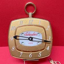 Vintage 1950s Schaefer Beer Electric Light Up Wall/Desk/Shelf Clock.
