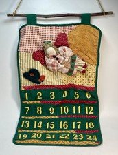 Vintage Advent Calendar 24 day Countdown To Christmas Wall Hanging