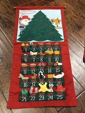 Vintage Advent Christmas Cowboy Calendar With Hook and Loop Back, Complete Set