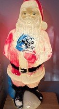 Vintage Blow Mold SANTA CLAUS 33” EMPIRE Plastic Lighted Present Works W/Box
