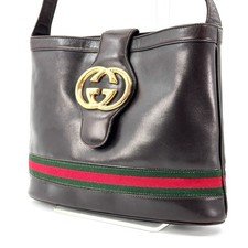 Vintage Gucci Shoulder Bag Sherry Leather Brown Authentic 366T0338