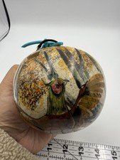 Vintage Hand Painted Ceramic Wall Mask / Sculpture – Signed HS