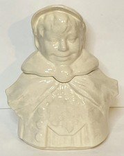 Vintage McCoy Cookie Boy Cookie Jar White Glazed Ceramic Kitchen Canister