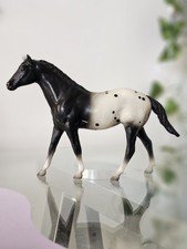 Vintage Traditiona Miniaturel Breyer Horse Trotting Appaloosa Black And White