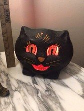 VTG. Halloween ~Bethany Lowe~ FATZ CAT- Paper Mache-Lantern~ RETIRED ~ “ As-is”