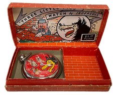 1930s THE BIG BAD WOLF INGERSOLL POCKET WATCH EXCELLENT IN BOX