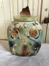1950’s Vintage American Bisque Cheerleaders w/Hologram Eyes Corner Cookie Jar