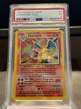 1999 POKEMON BASE SET UNLIMITED #4 CHARIZARD-HOLO PSA 5