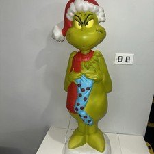 3 FT DR SEUSS THE GRINCH WITH STOCKING LED BLOW MOLD LIGHTED YARD DECOR