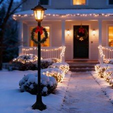 44" Solar Christmas Lamp Posts,Outdoor Decorative Christmas Light Post,Perfec...