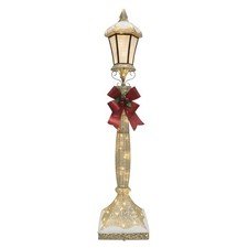 6' Lighted Warm White LED Gold Christmas Lamp Post Outdoor Lawn Holiday Decor