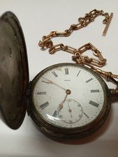 Antique Omega 0800 Pocket Watch on vintage chain. Does not run.