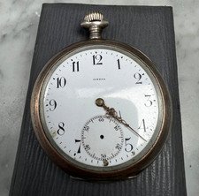 Antique Omega Big Mens Pocket Watch 1913 Serial # in 800 Silver Case AS IS READ