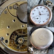 ✩ Antique Ω OMEGA [ Silver 0.800 ] old pocket watch