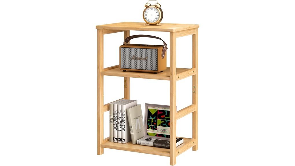 bamboo end table storage