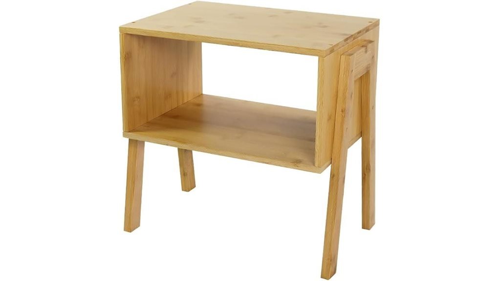 bamboo nightstand with storage