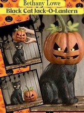 Bethany Lowe Halloween BLACK CAT JACK-O-LANTERN 2-1 Design #TJ1327 NEW