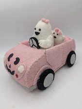 Candy Corn Lane Halloween Ghost Family Driving Pink Pumpkin Car Felt