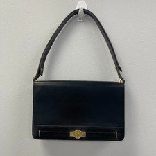 Christian Dior Vintage Black Leather Shoulder Bag w/ Adjustable Strap - Preowned