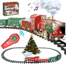 Christmas Train Set - Updated Remote Control Christmas Train Toys w/Smoke, So...